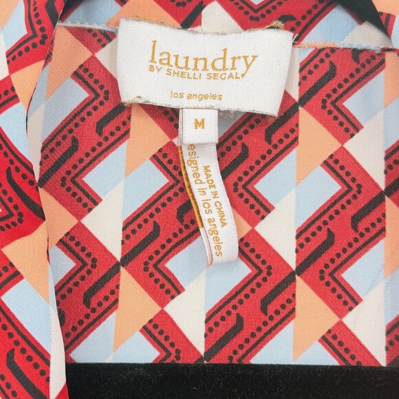 Pattern Tank Laundry by Shelli Segal M Blue White Floral - Picture 2 of 4